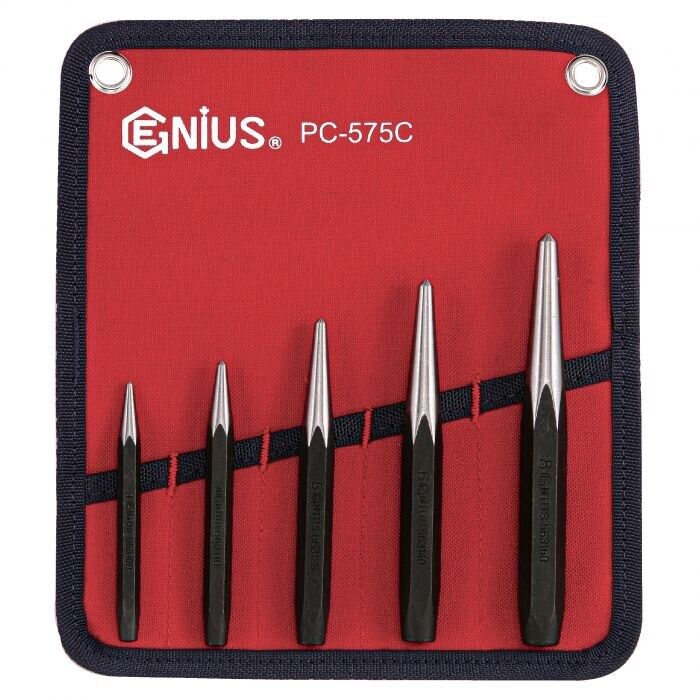 Genius Tools Centre punch set 5PC Professional Quality Made in Taiwan