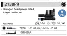 KING TONY 8pc 50mm Allen Key Drill Bit Set Hex Batten H2, H2.5, H3, H4, H5 H6 H8 - FISHER DISCOUNT