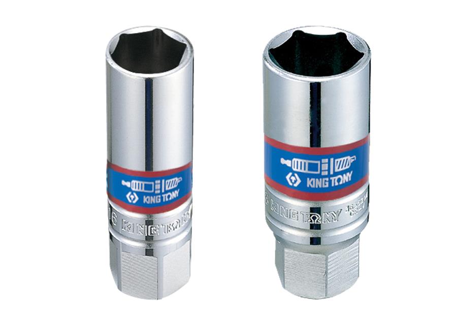 KING TONY 3/8" DR. 6PT/12PT Rubber Spark Plug Socket Made in Taiwan 5/8 13/16