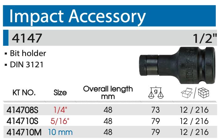 KING TONY 1/2 Dr 1/4 5/16" Hex Impact Holder Impact Wrench Made in Taiwan