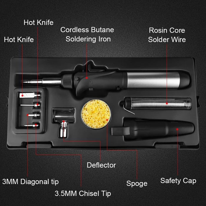 Force pro Multi-Purpose Blow Torch & Soldering Iron 10 Piece Butane Gas Powered
