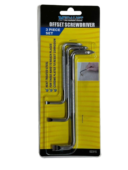 OFFSET SCREWDRIVER 3Pcs set screw drivers (+) Philp and (-) slot