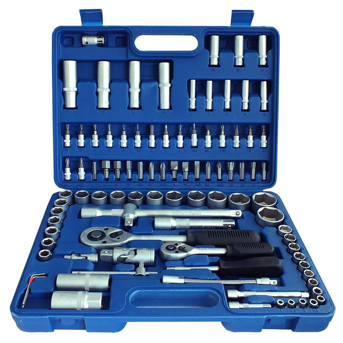 94PC 1/2" & 1/4" SOCKET SET & SCREWDRIVER BIT TORX RATCHET DRIVER CASE TOOL KIT