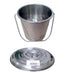 Stainless Steel Bucket with Handle 5Ltr HDuty Premium Quality NewModel + 5L Lid - FISHER DISCOUNT