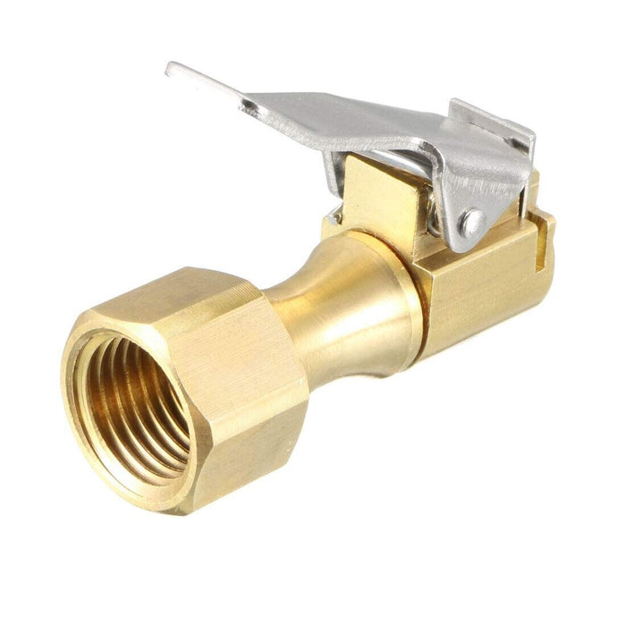 Ball Tire Air Chuck with Valve Stem Lock On Clip Tyre Inflator Brass Fitting