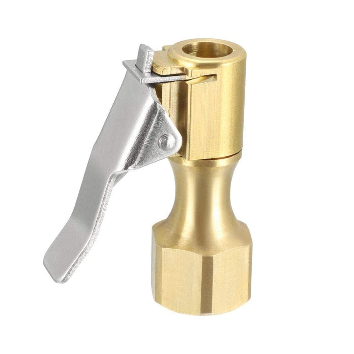 Ball Tire Air Chuck with Valve Stem Lock On Clip Tyre Inflator Brass Fitting