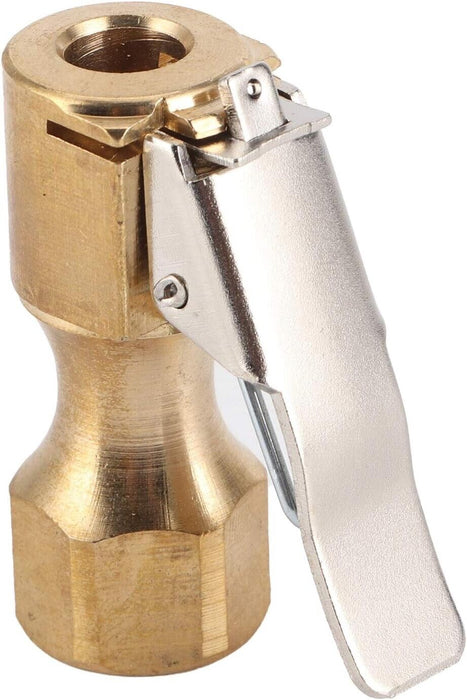 Ball Tire Air Chuck with Valve Stem Lock On Clip Tyre Inflator Brass Fitting