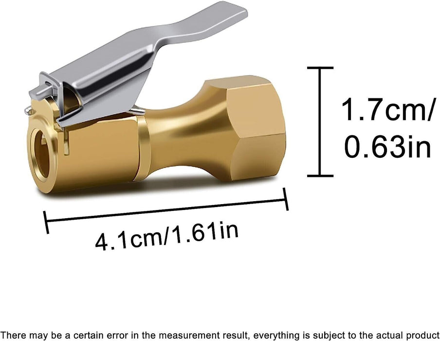 Ball Tire Air Chuck with Valve Stem Lock On Clip Tyre Inflator Brass Fitting