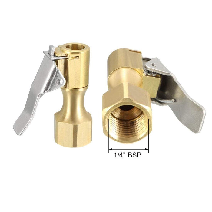 Ball Tire Air Chuck with Valve Stem Lock On Clip Tyre Inflator Brass Fitting