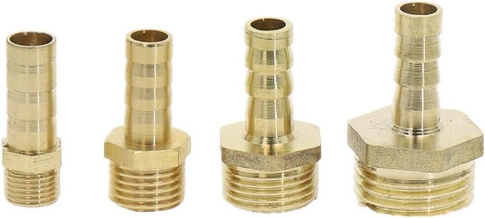 1/4 5/16 1/2 3/8 BSP Male Thread*6mm-10mm OD Hose Barb Barbed Tail Brass Joint