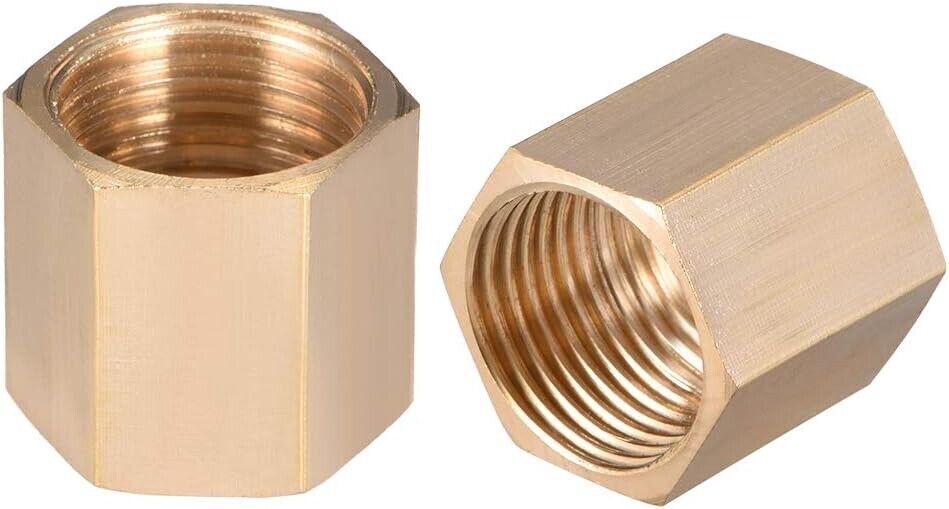 Brass Pipe Fitting Connector Hex Nipple Coupler 1/4 x 1/4 G Female Thread AU