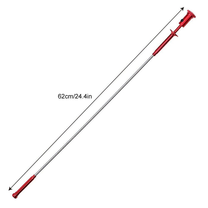 Red Flexible Pick Up Tool With Magnet 4 Claw Magnetic Long Spring Grabber 60cm