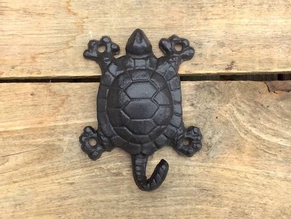 Turtle Wall Hook Cast Iron Towel Key Coat Hanger Nautical Beach Rustic Decor