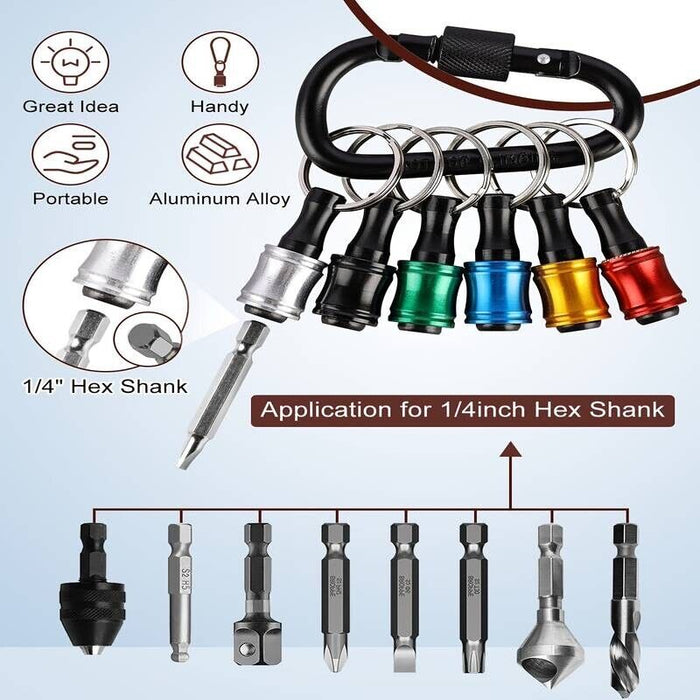 6PCS Hex Shank Screwdriver Bit Holder Extension Bar Keychain Driver Keyring SYD