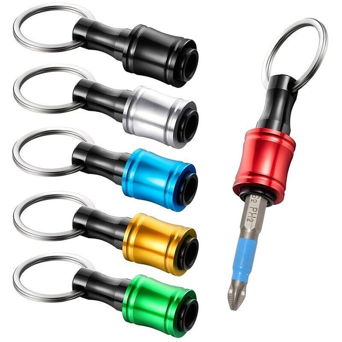 6PCS Hex Shank Screwdriver Bit Holder Extension Bar Keychain Driver Keyring SYD