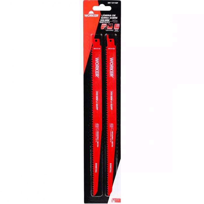 2pcs 300mm HSS Reciprocating Saw Blades 5TPI Wood Timber Pruning Tool