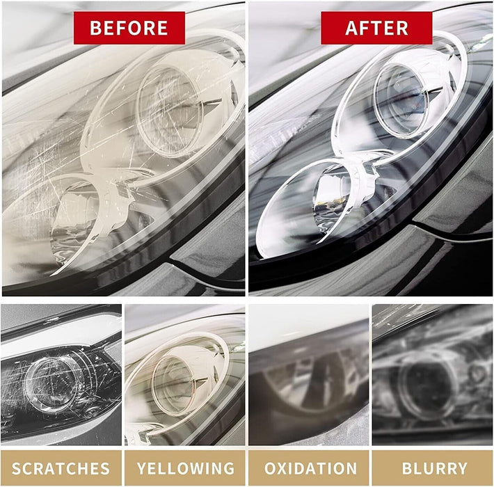 MASTER Headlight Restoration Kit Car Lens Lamp Sanding Repair Tools