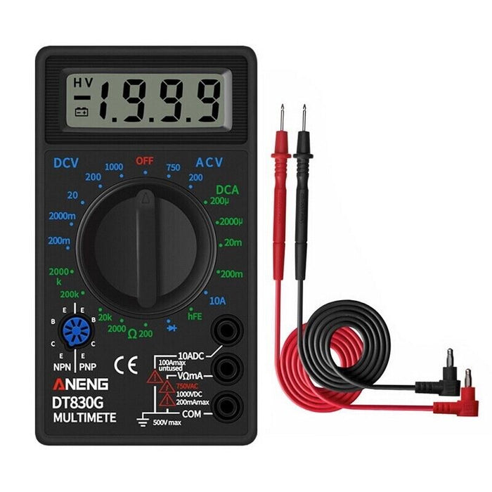 LCD Digital Multimeter Tester Meter Voltmeter Ammeter Ohm DT830D Black AU