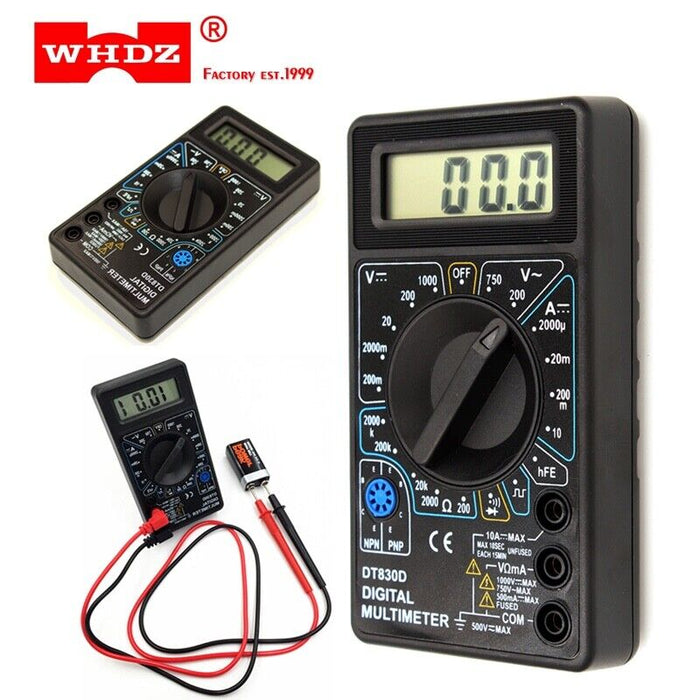 LCD Digital Multimeter Tester Meter Voltmeter Ammeter Ohm DT830D Black AU