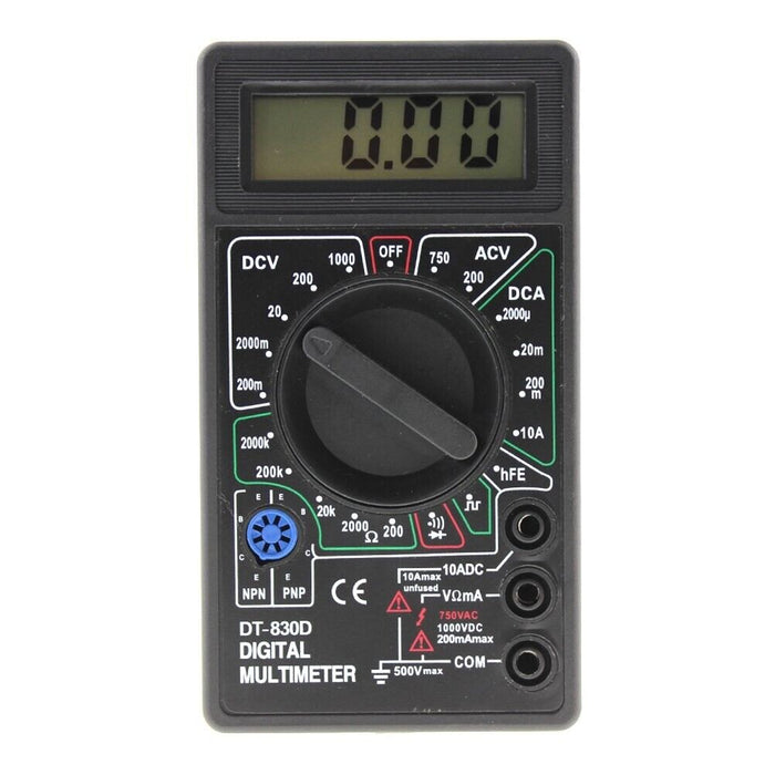 LCD Digital Multimeter Tester Meter Voltmeter Ammeter Ohm DT830D Black AU