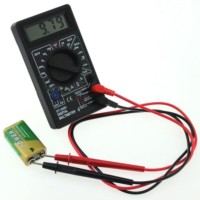 LCD Digital Multimeter Tester Meter Voltmeter Ammeter Ohm DT830D Black AU