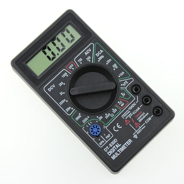 LCD Digital Multimeter Tester Meter Voltmeter Ammeter Ohm DT830D Black AU