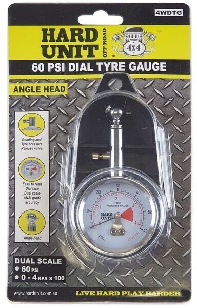 4WD Outback Tyre Gauge Heaby Duty 0-60Psi Camping Road Trips
