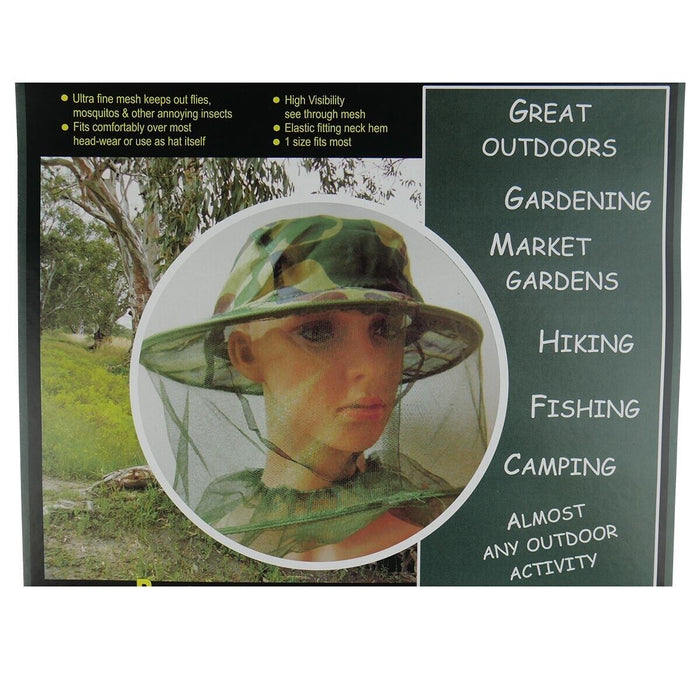 Mosquito Insect Head Net Mesh Protector W/ Hat Fly Bee Fishing Camping