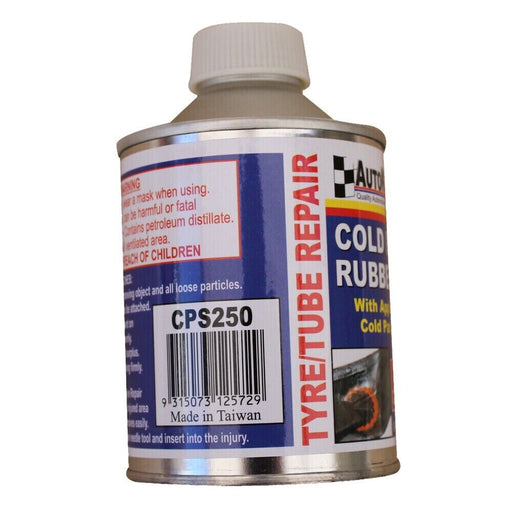Rubber Cement Tyre Tube Patch Repair Glue Cold Solution 250ml with Brush CPS250 - FISHER DISCOUNT