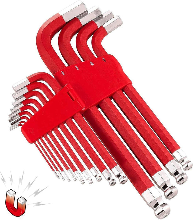 Force pro  13PC SAE Jumbo Long Ball End Hex Key Set With Magnetic End 5/64-3/4”