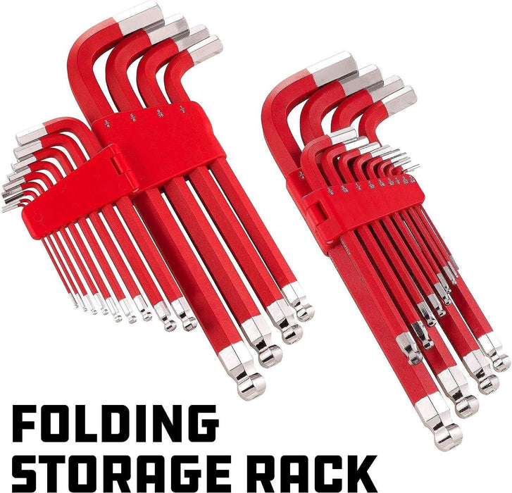 Force pro  13PC SAE Jumbo Long Ball End Hex Key Set With Magnetic End 5/64-3/4”