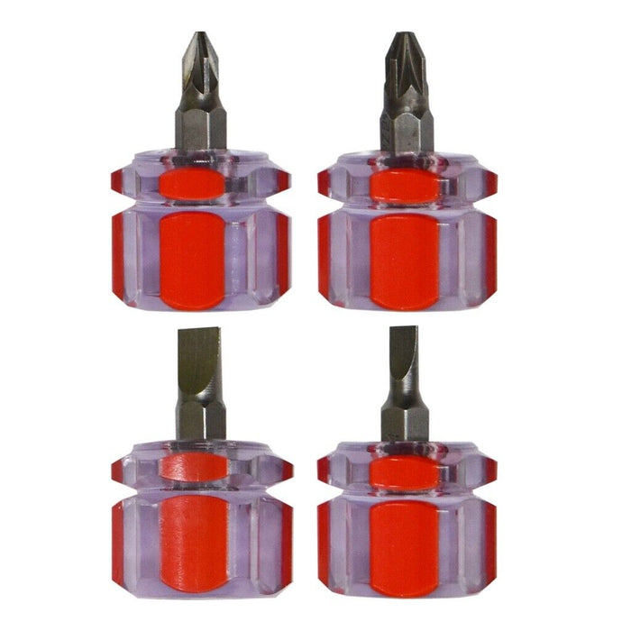 mini short Stubby Screwdriver 4 pcs Set Phillips Slotted standard tip Compact