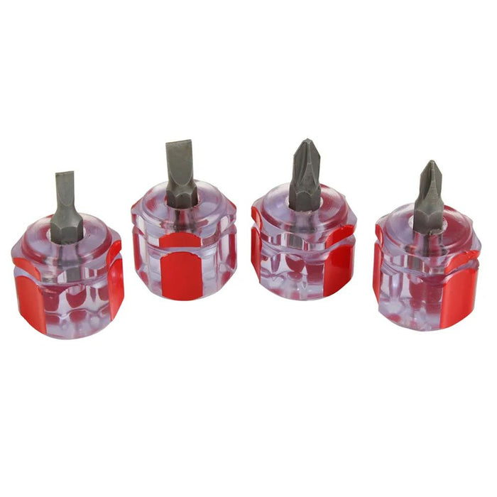 mini short Stubby Screwdriver 4 pcs Set Phillips Slotted standard tip Compact