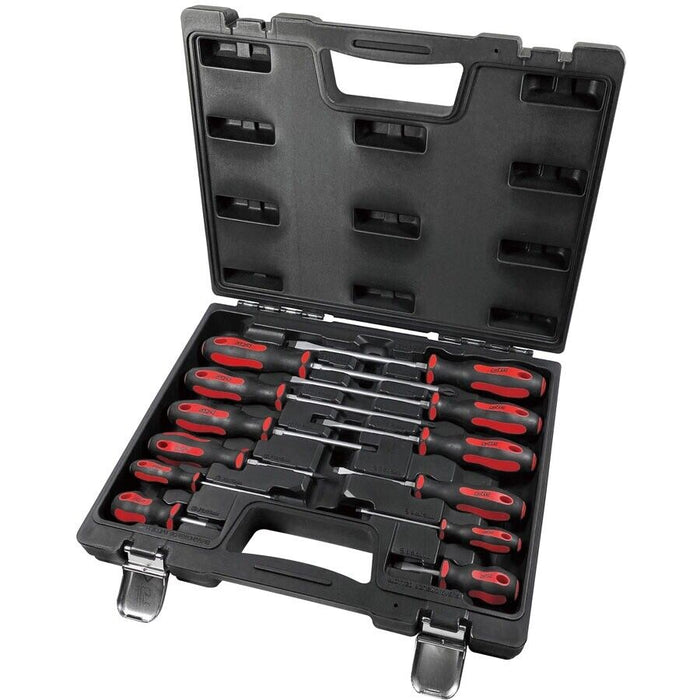 Force pro 12 Piece Steel Phillips & Blade Screwdriver Set Soft Finish Handles