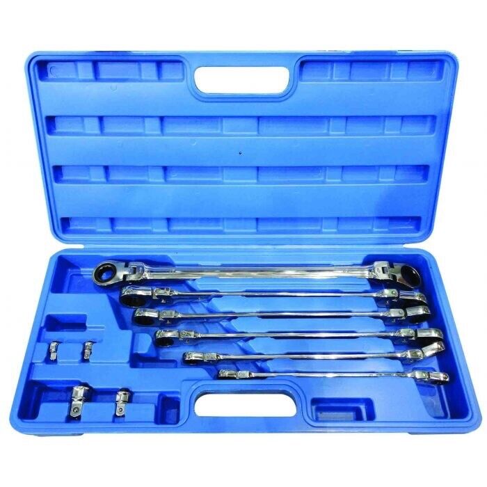 Force pro 10pc 72T 180° Extra Long Double Ended Ratchet Spanner Set Ultra-smooth