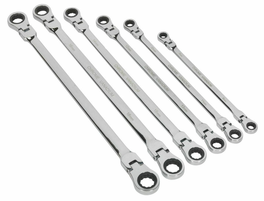 Force pro 10pc 72T 180° Extra Long Double Ended Ratchet Spanner Set Ultra-smooth