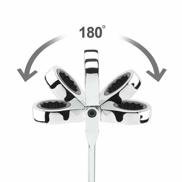 Force pro 10pc 72T 180° Extra Long Double Ended Ratchet Spanner Set Ultra-smooth