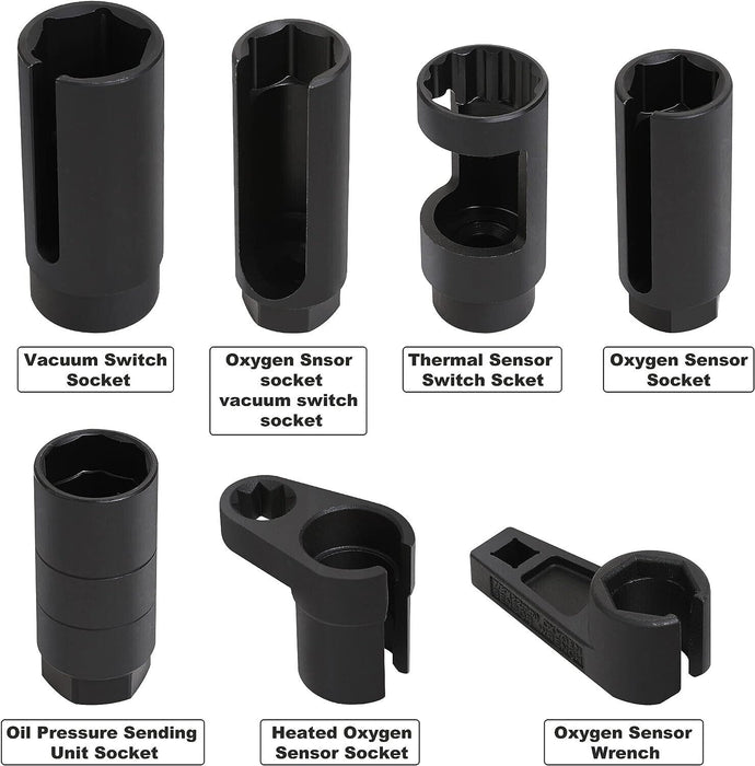 Force pro 7PCS 1/2"Drive Master Oxygen Sensor / Lambda Sensor Socket Set Tool