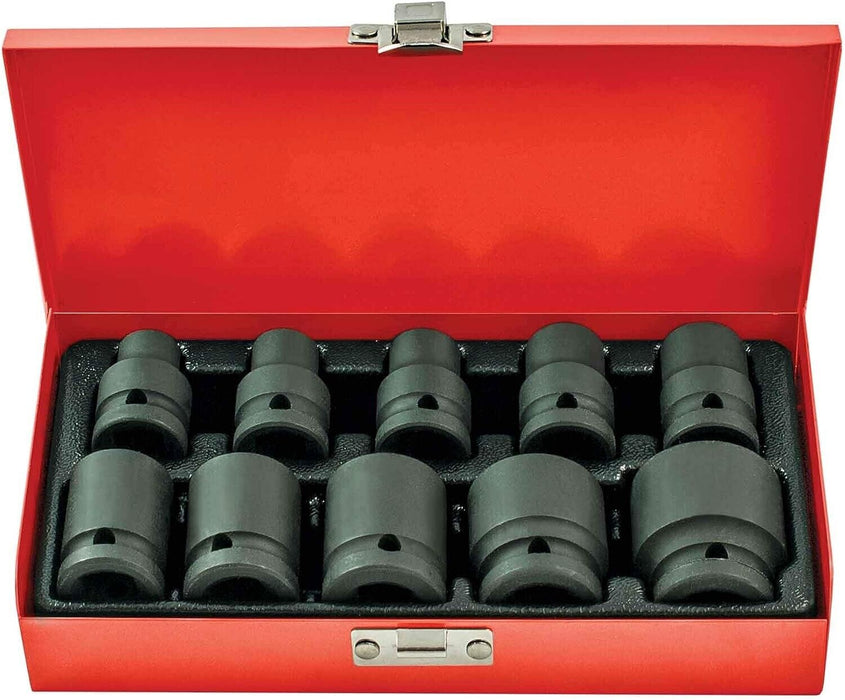 PRO 1/2 " Dr HeavyDuty 10 Impact Socket Set 6 Point Metric 9-27mm Cr-V Steel