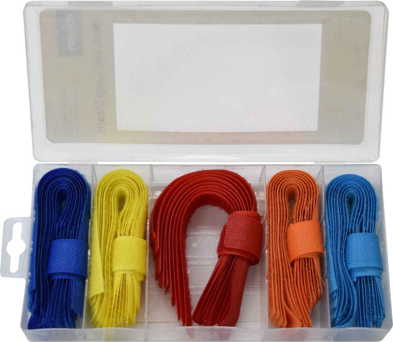 50PC Hook & Loop Reusable Fastening Nylon Cable Magic Ties Wire Cord Straps