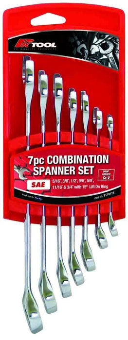 Force pro 7Pc Metric SAE spanner Set Wrench With Storage Case 10-24mm 5/16- 3/4”