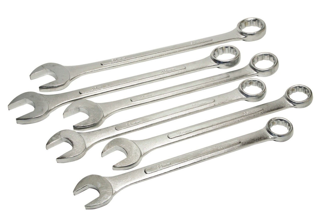 PRO  6PC Extra Large Combination Spanner Set Size 34mm 36mm 38mm 41mm 46mm 50mm