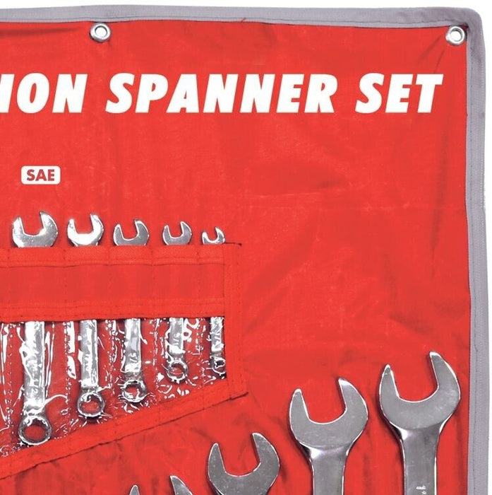 Pk Tools Combination Wrench Spanner 30pc Set Metric SAE +Tool Roll