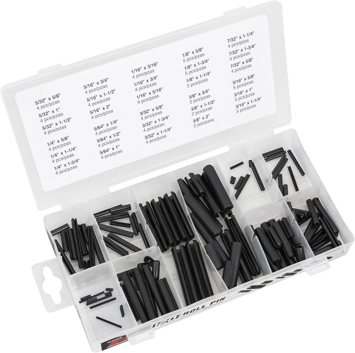 120pcs Roll Pin Assortment Set Steel Split Tension Grab Kit with Case