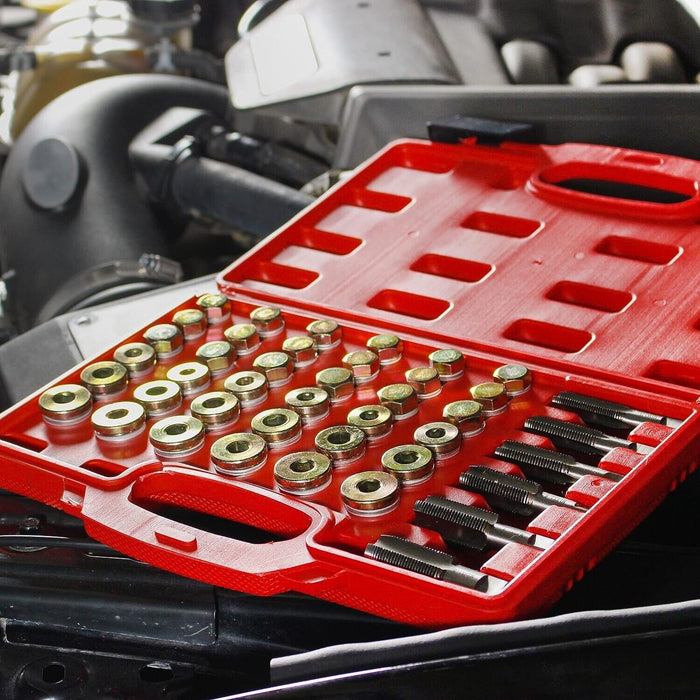 Force 114pc Oil Pan Thread Repair Kit Sump Gearbox Drain Plug Tool Set M13 - M22