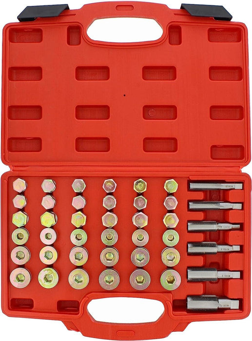 Force 114pc Oil Pan Thread Repair Kit Sump Gearbox Drain Plug Tool Set M13 - M22