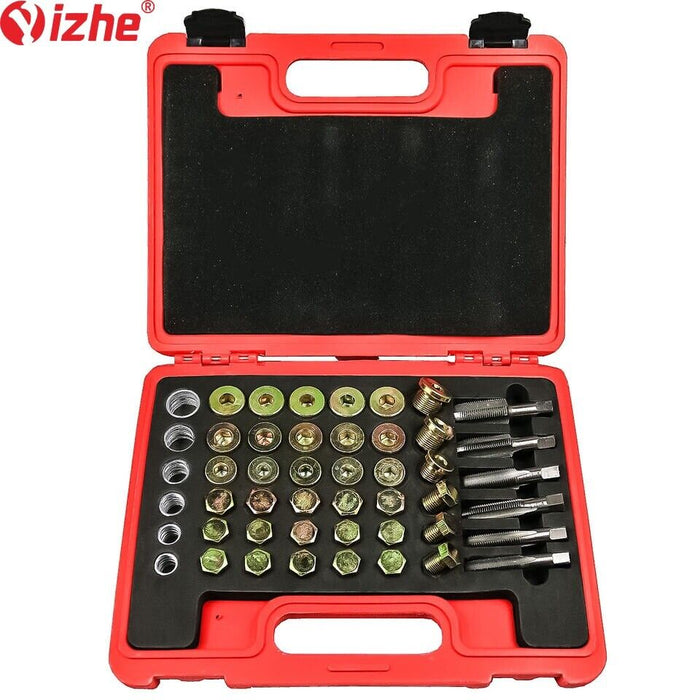 Force 114pc Oil Pan Thread Repair Kit Sump Gearbox Drain Plug Tool Set M13 - M22