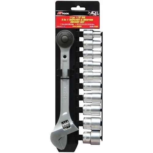 Force pro 11 Pcs 1/2Dr 250mm Metric Cr-V Adjustable Ratchet & Shifter Socket Set
