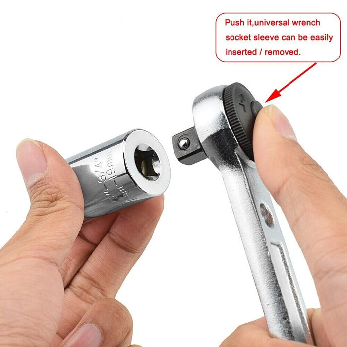 Force pro 11 Pcs 1/2Dr 250mm Metric Cr-V Adjustable Ratchet & Shifter Socket Set