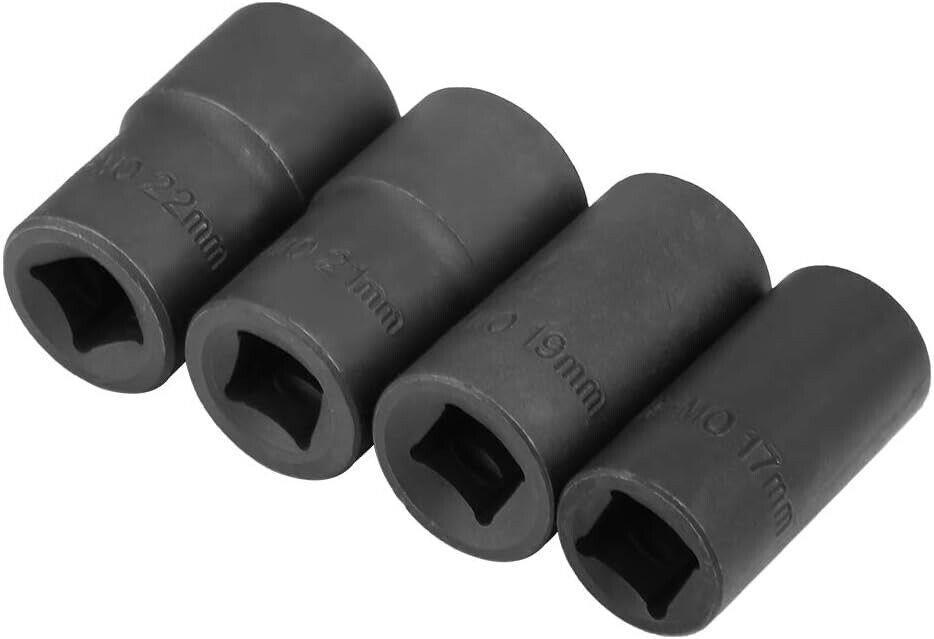 5pc 1/2" Dr Cr-Mo Spiral Twist Socket F Damaged Round Bolt Lug Nut:17,19,21,22mm